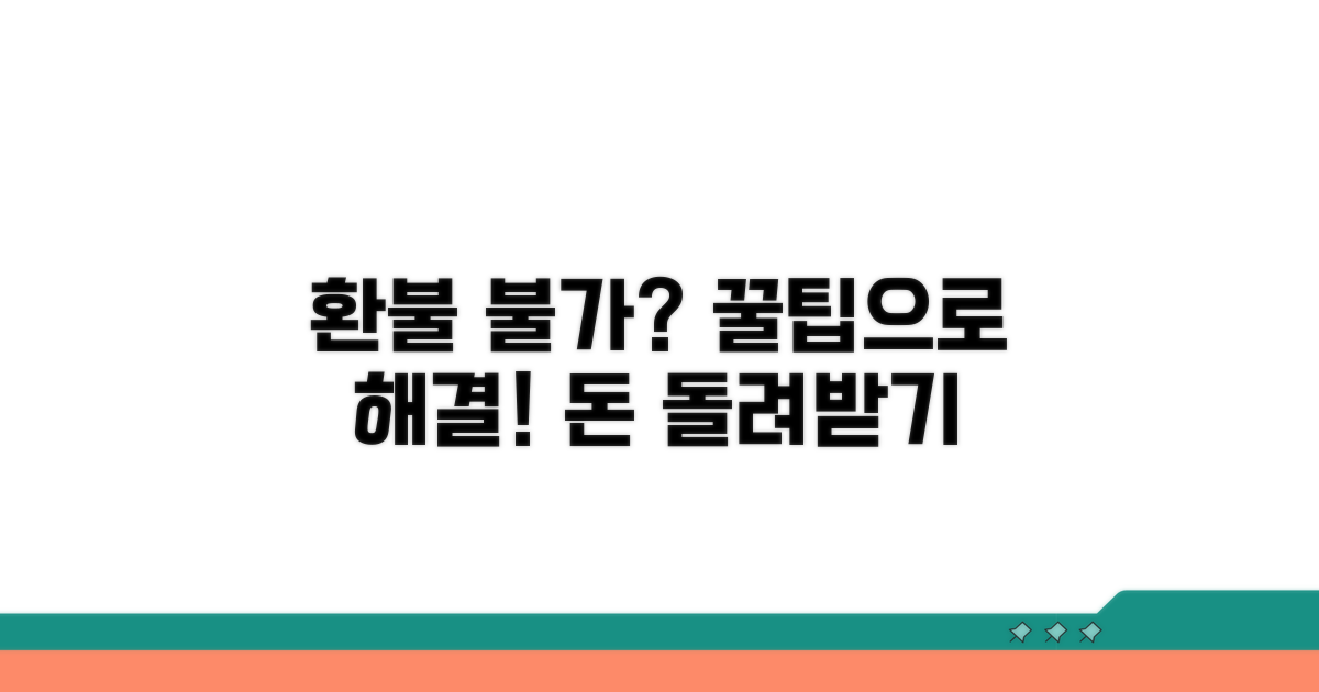 환불 못 받는 경우와 대처 꿀팁