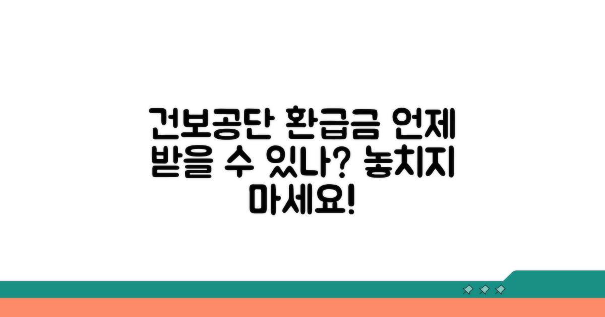 건보공단 환급금, 언제 받을 수 있나요?