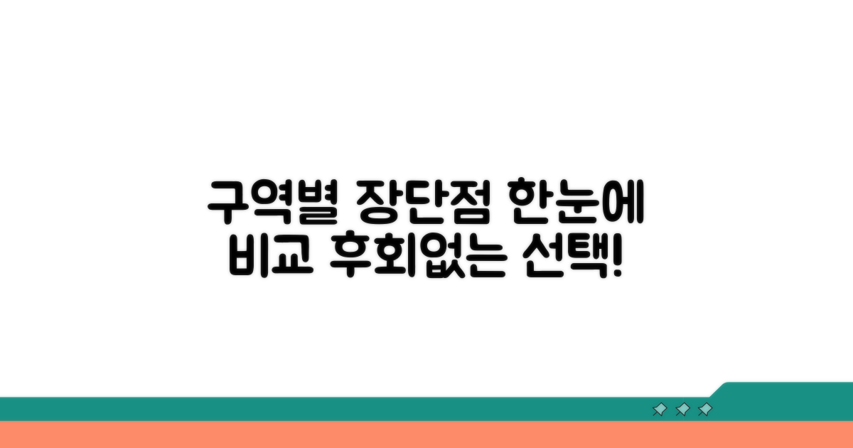 구역별 장단점 한눈에 비교
