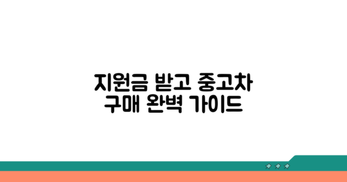 지원금 신청부터 중고차 구매 절차