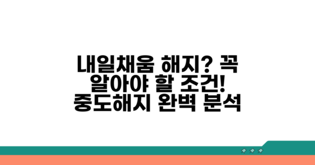 내일채움공제 중도해지 조건 완벽 분석