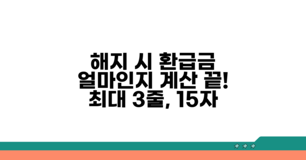해지 시 받을 수 있는 금액 계산법