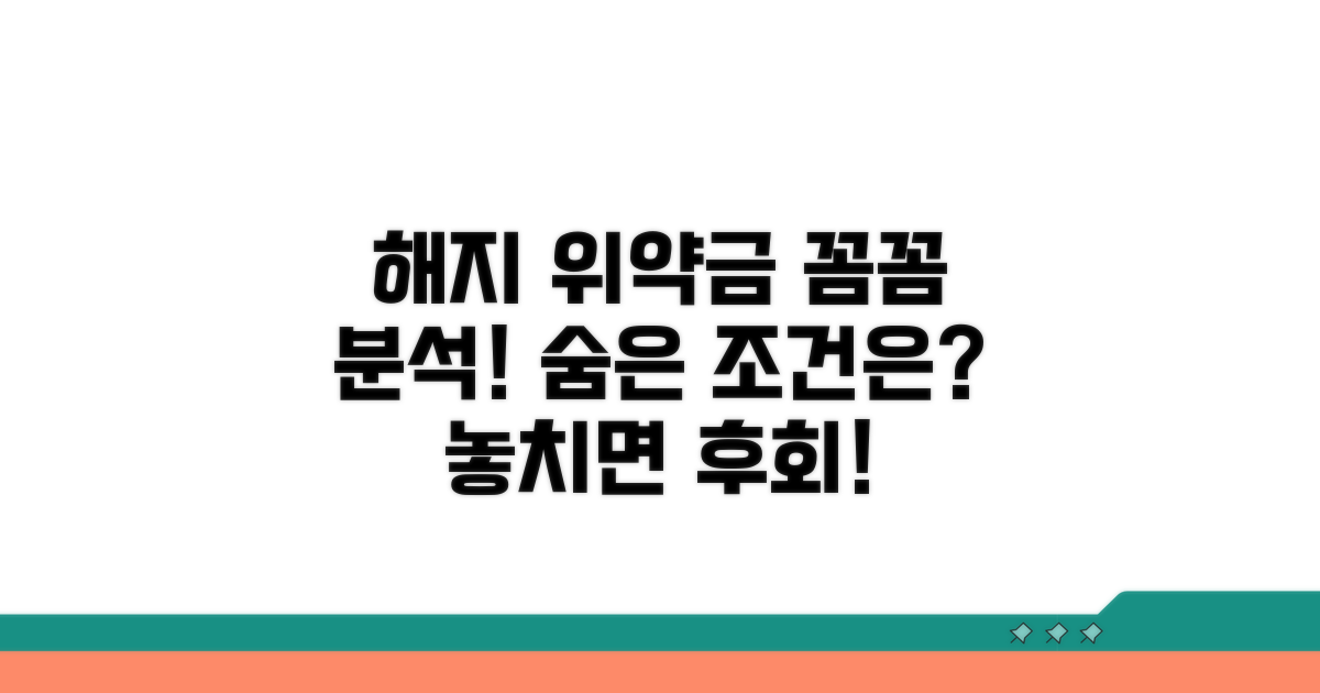 해지 조건과 위약금 상세 분석