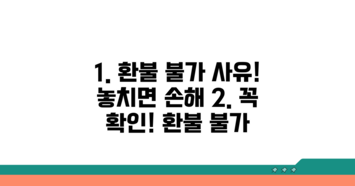 놓치기 쉬운 환불 불가 사유 체크!