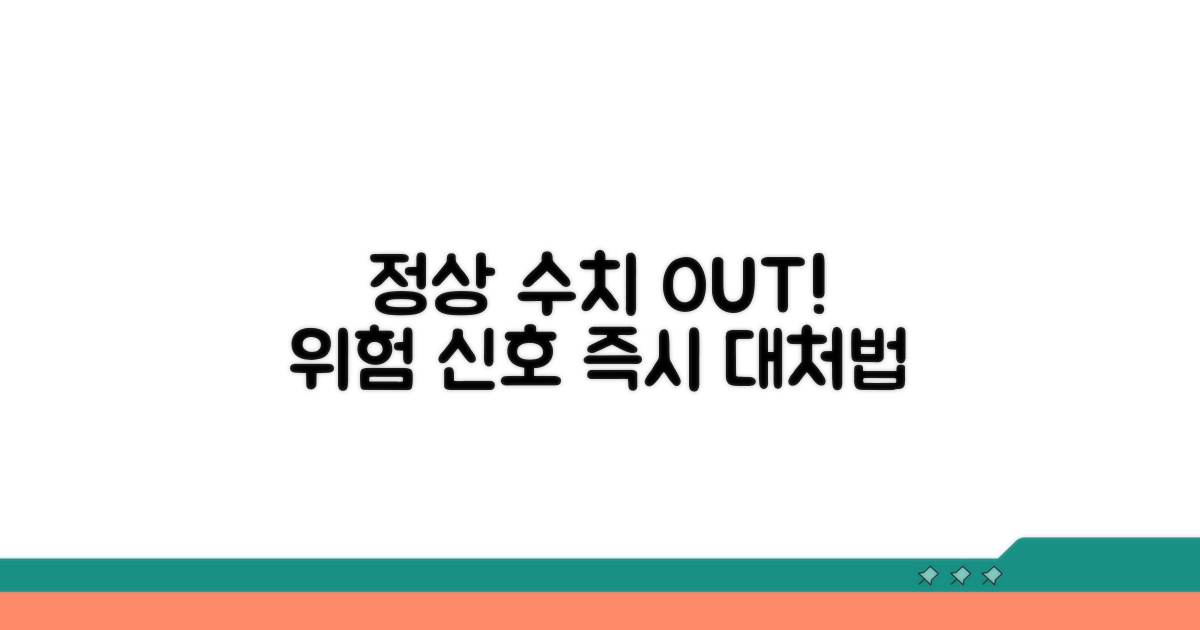 정상 수치 벗어났다면? 대처법