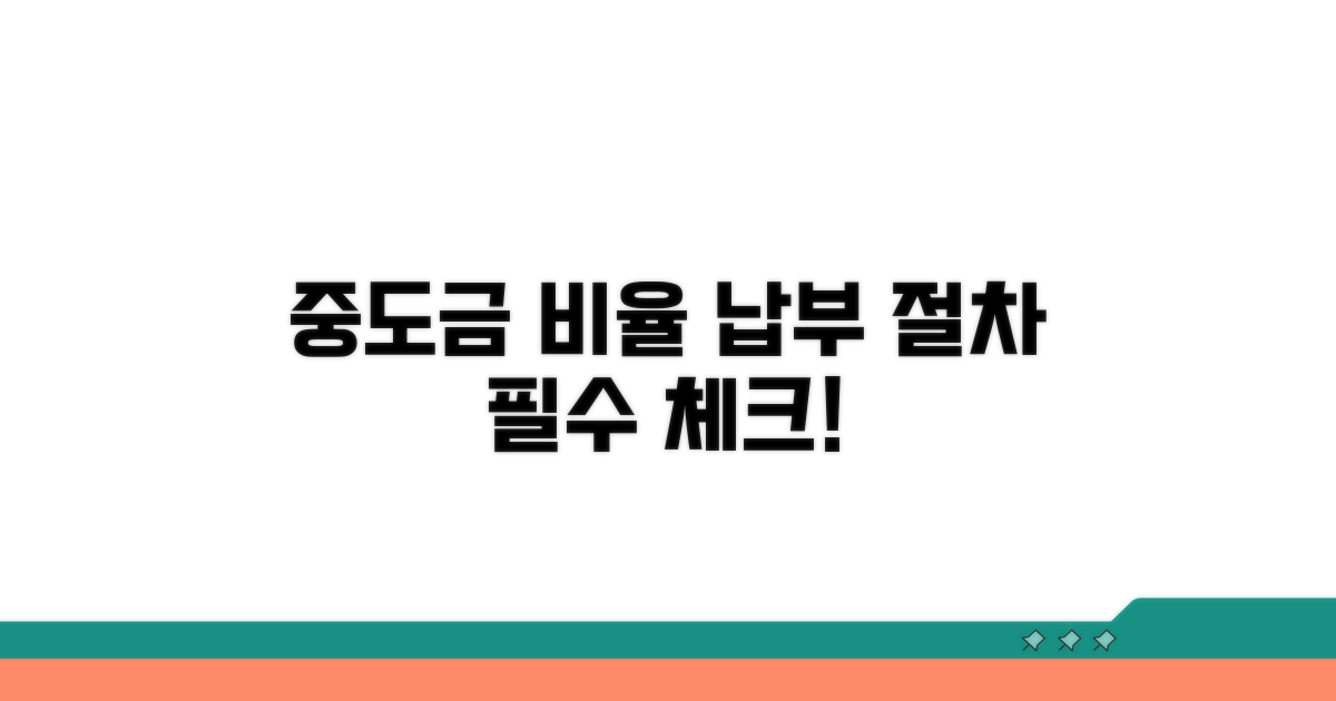 중도금 비율과 납부 절차