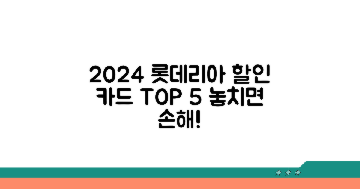 2024년 롯데리아 할인 카드 순위