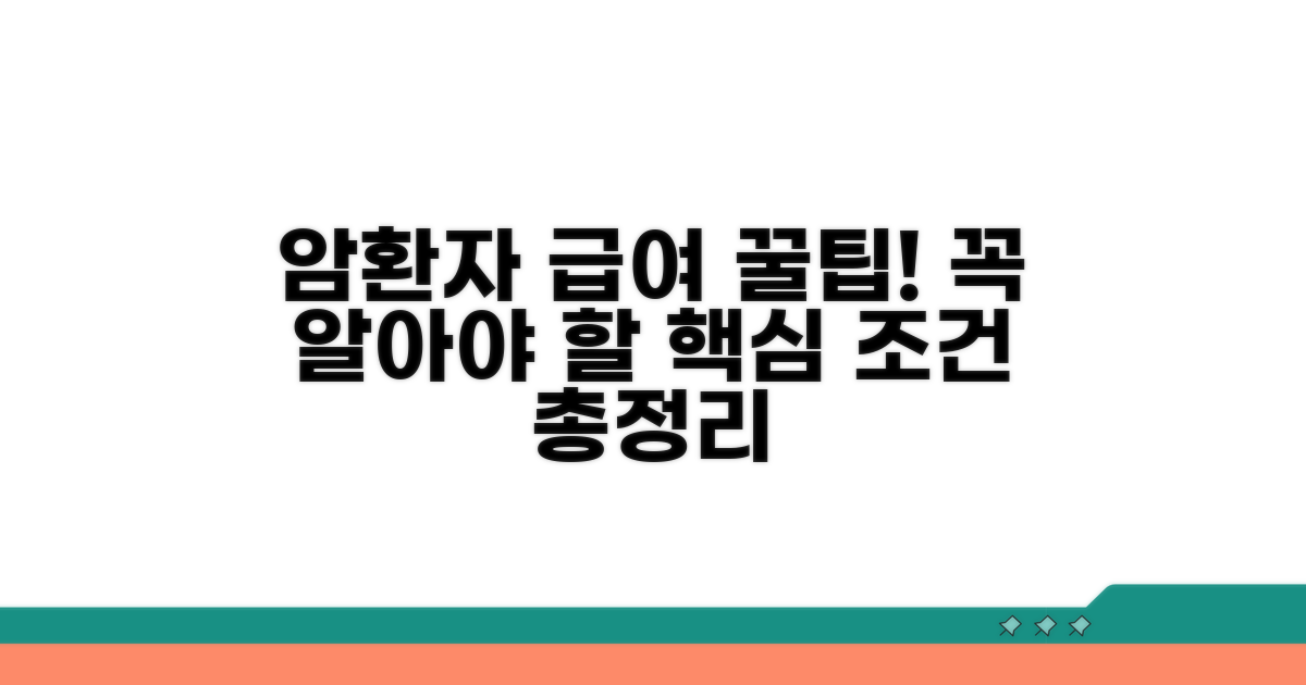 암환자 급여 적용 핵심 조건