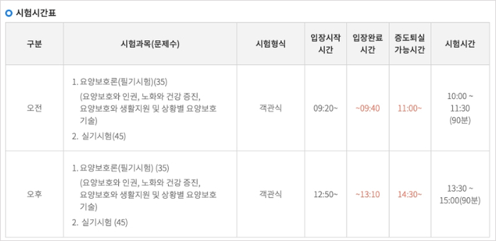 요양보호사 시험
