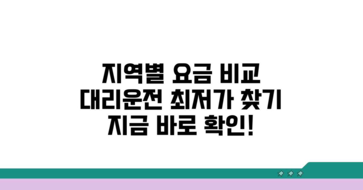지역별 대리운전 요금 비교