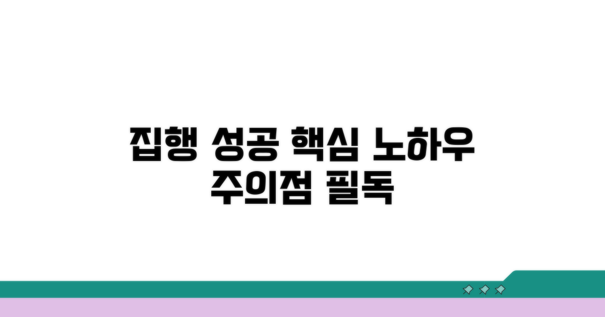 집행 성공 노하우와 주의점