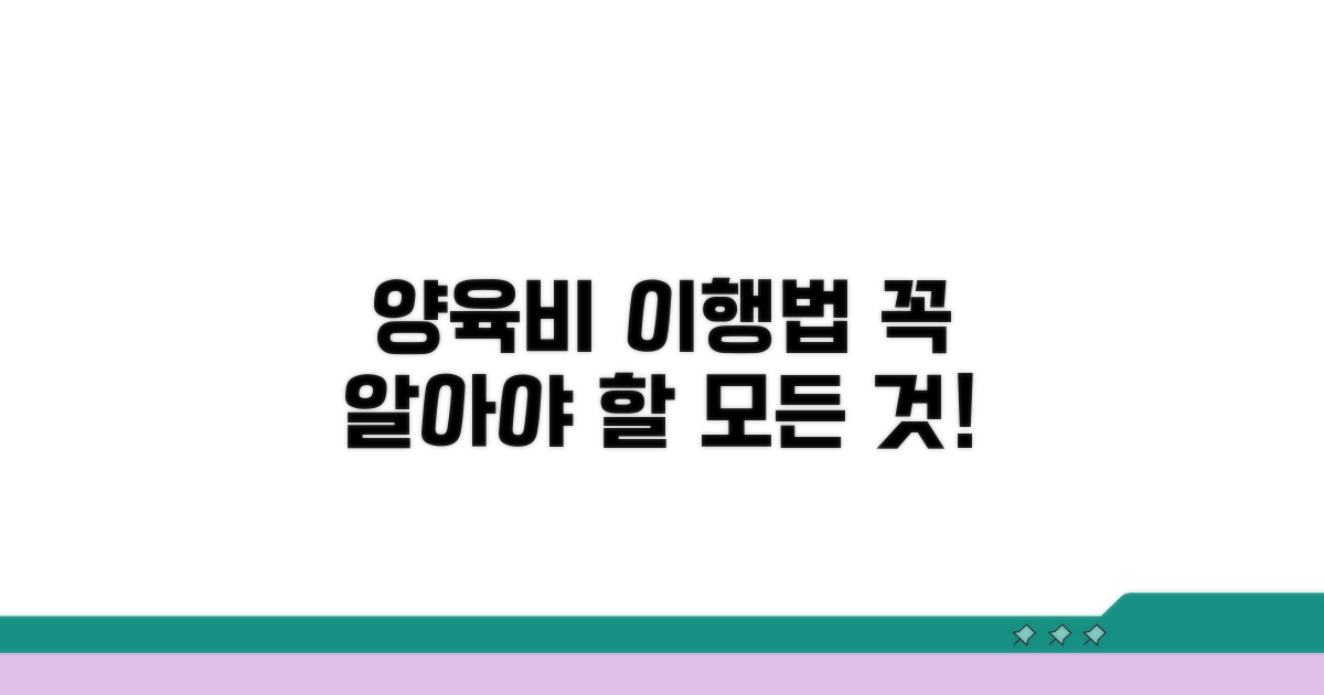 양육비 이행법, 이것만은 꼭 알자