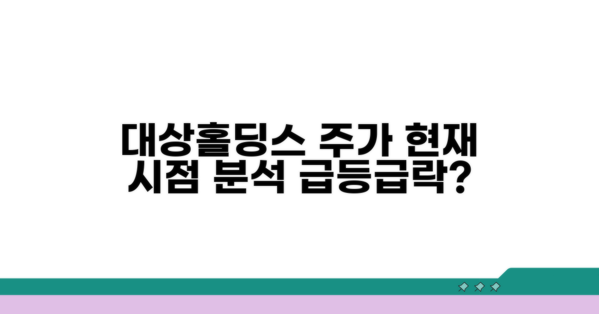 대상홀딩스 주가: 현재 시점 분석