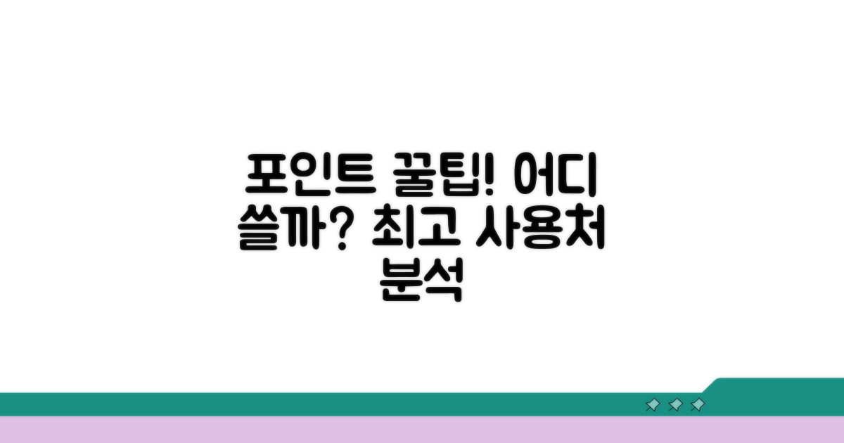 포인트 사용처 상세 분석 및 비교