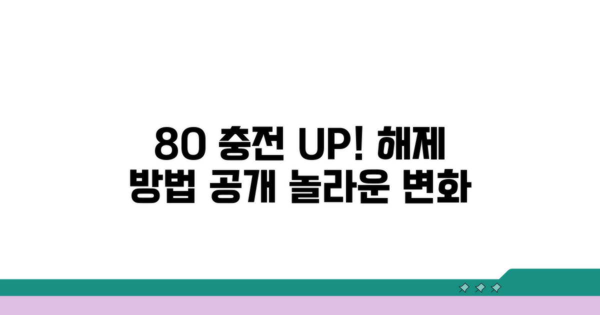 80% 충전 제한 해제 방법 알아보기