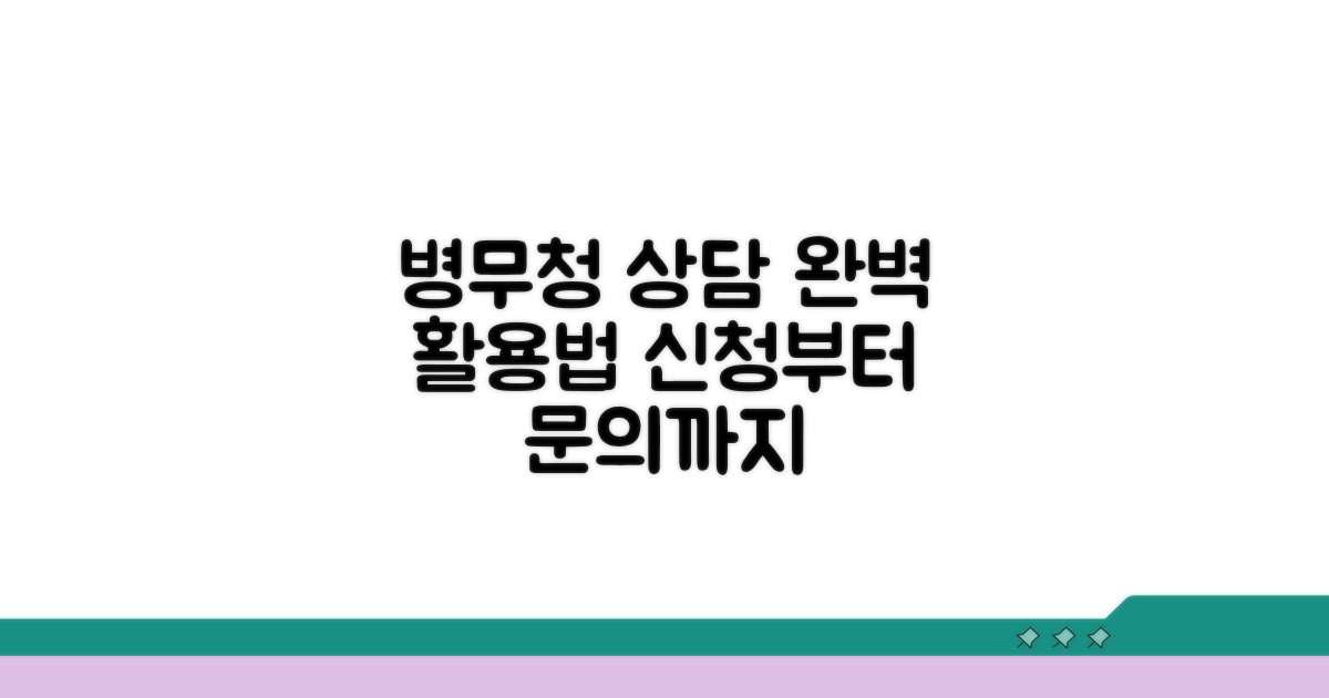 신청부터 문의까지, 병무청 상담 완벽 활용
