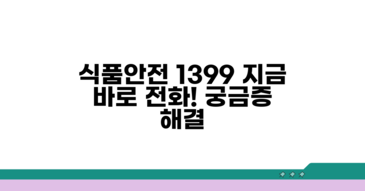 식품안전 1399 전화번호 알아보기