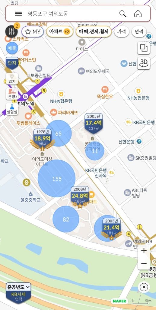 KB부동산 지역 검색