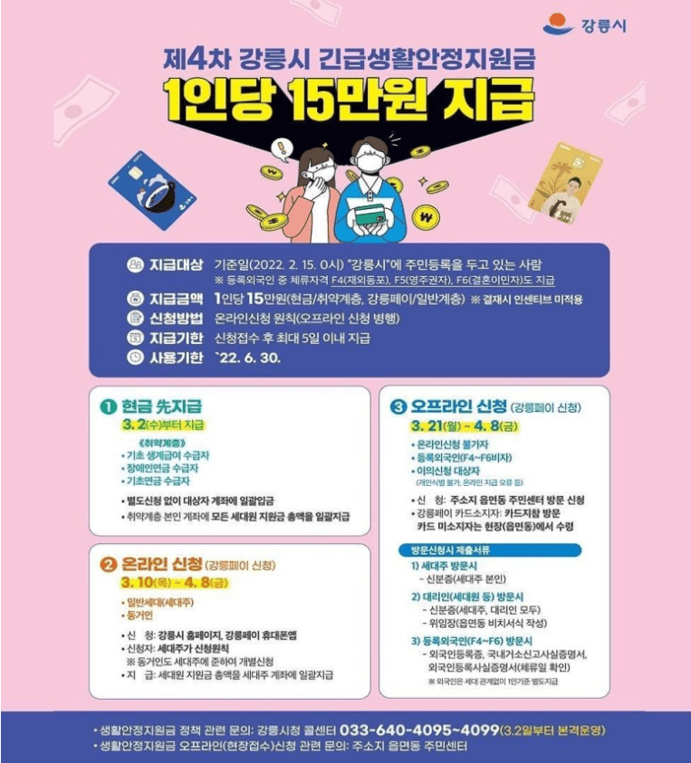 강릉시 긴급생활안정지원금