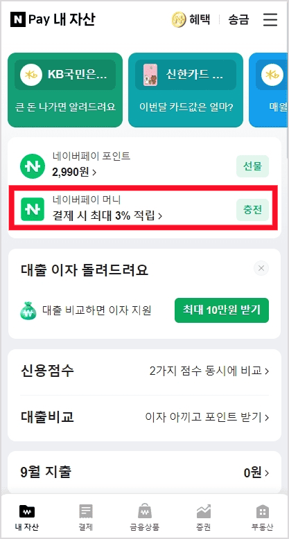 네이버페이 포인트 충전