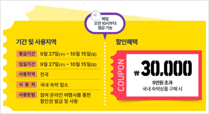 숙박페스타 쿠폰 발급