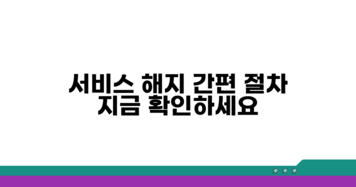 서비스 해지 절차 확인