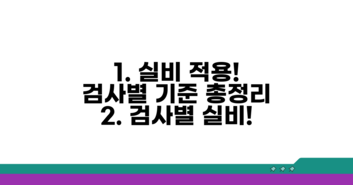 검사 유형별 실비 적용 기준