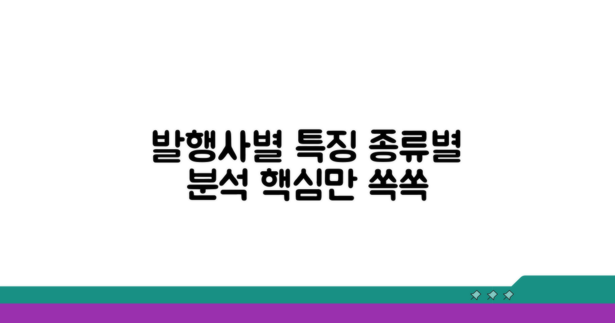 각 발행사별 특징 살펴보기