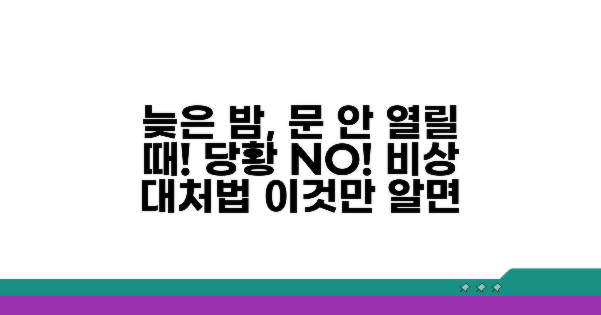 밤늦게 문 안 열릴 때 대처법