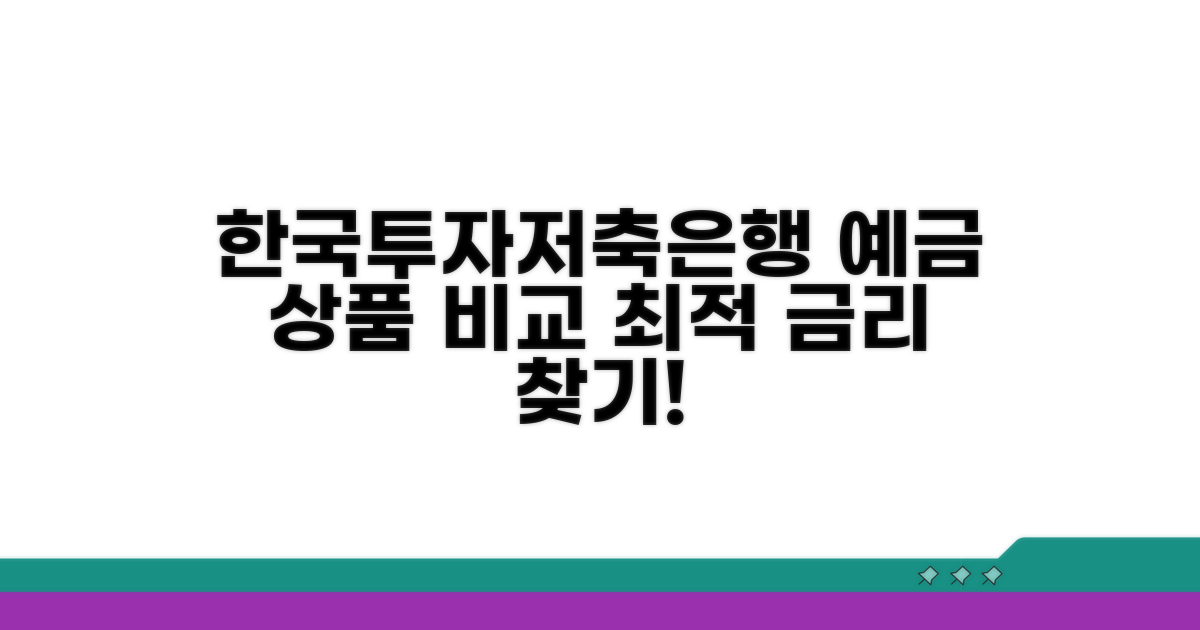 한국투자저축은행 예금, 상품별 비교