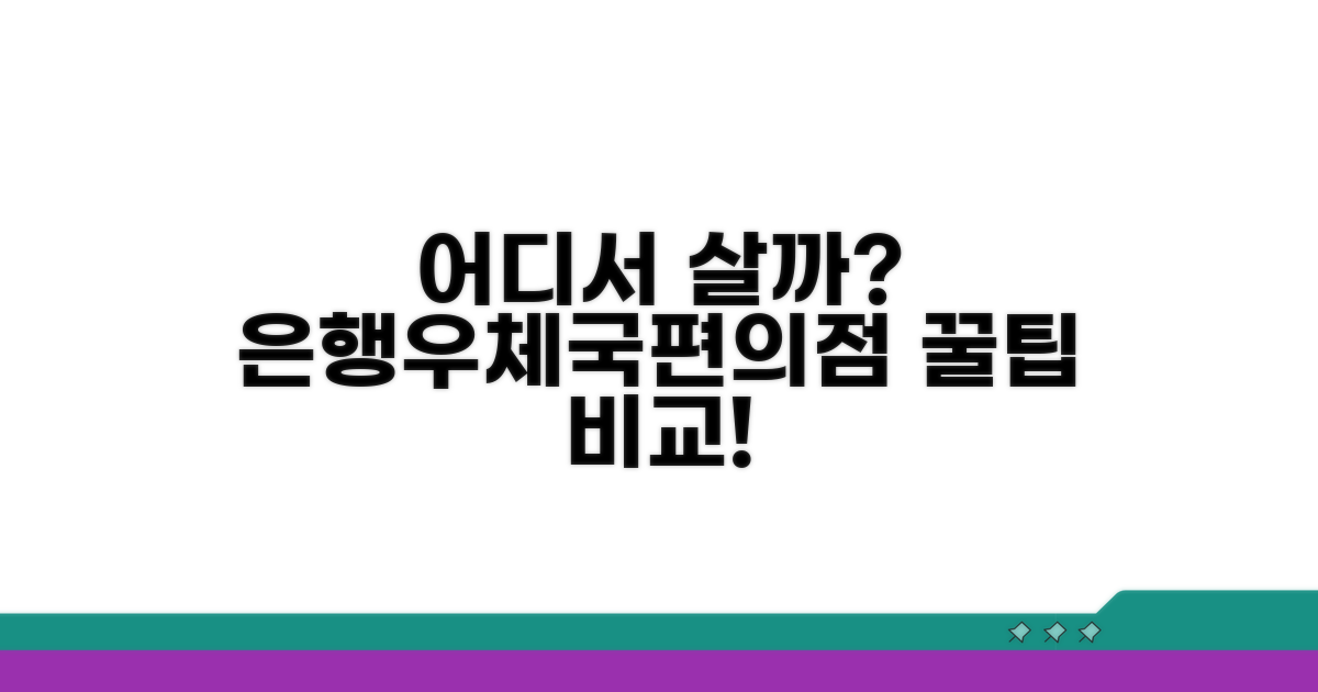 은행, 우체국, 편의점 구매처 비교