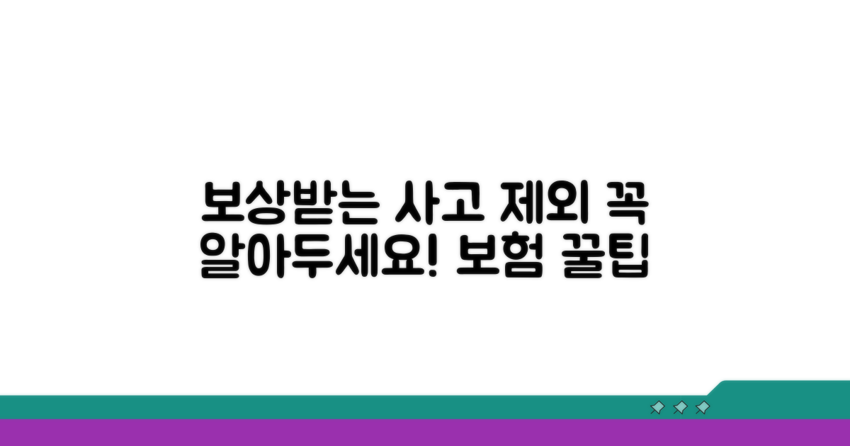 보상되는 사고와 제외되는 경우