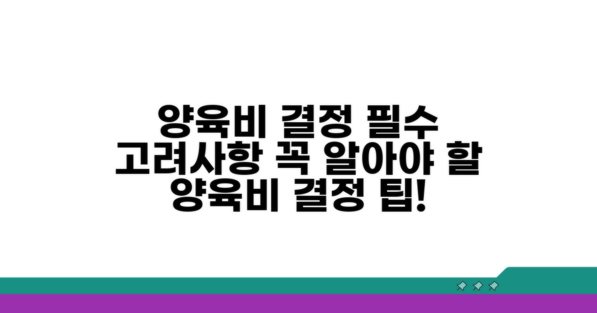 양육비 결정 시 고려사항