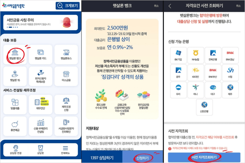 햇살론뱅크 신청방법