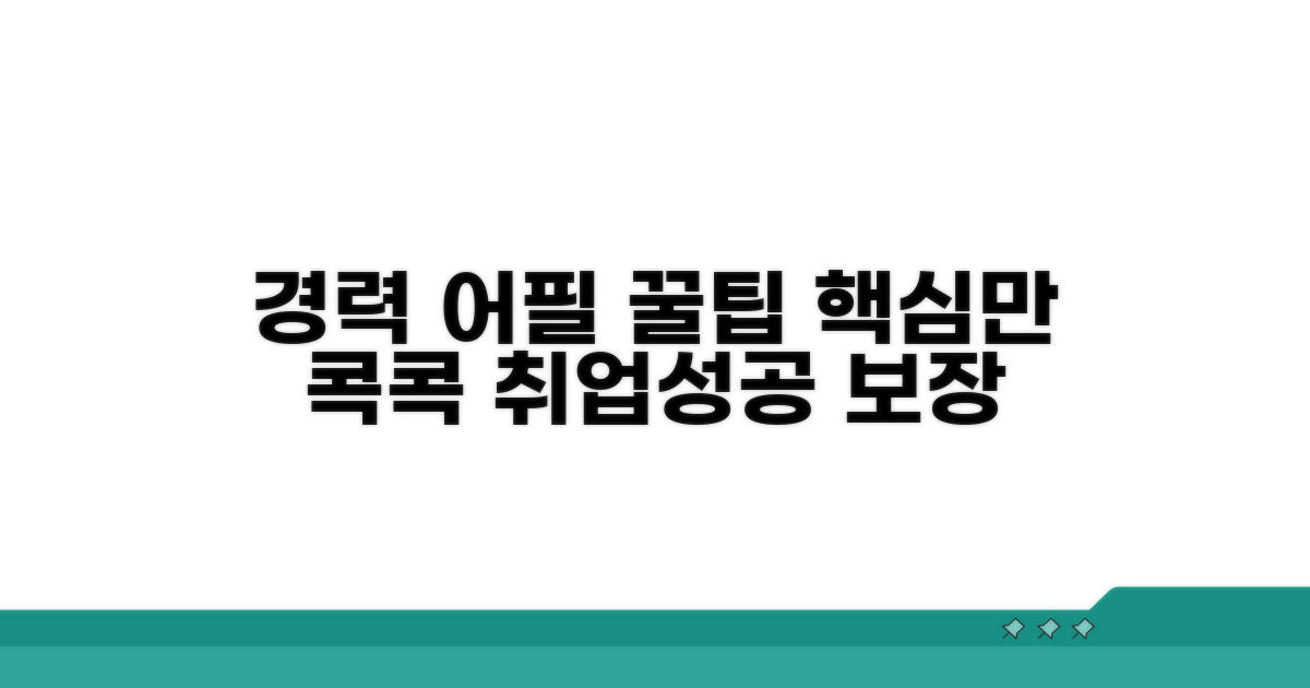 경력 어필 포인트, 핵심만 콕콕