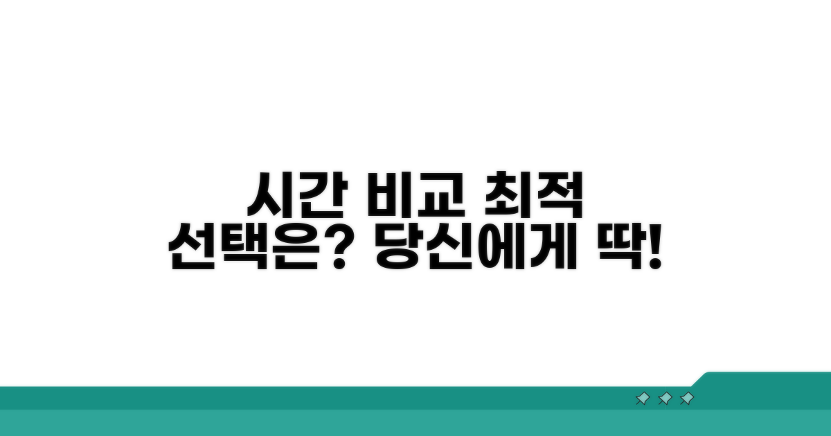 시간 비교: 당신에게 맞는 선택은?