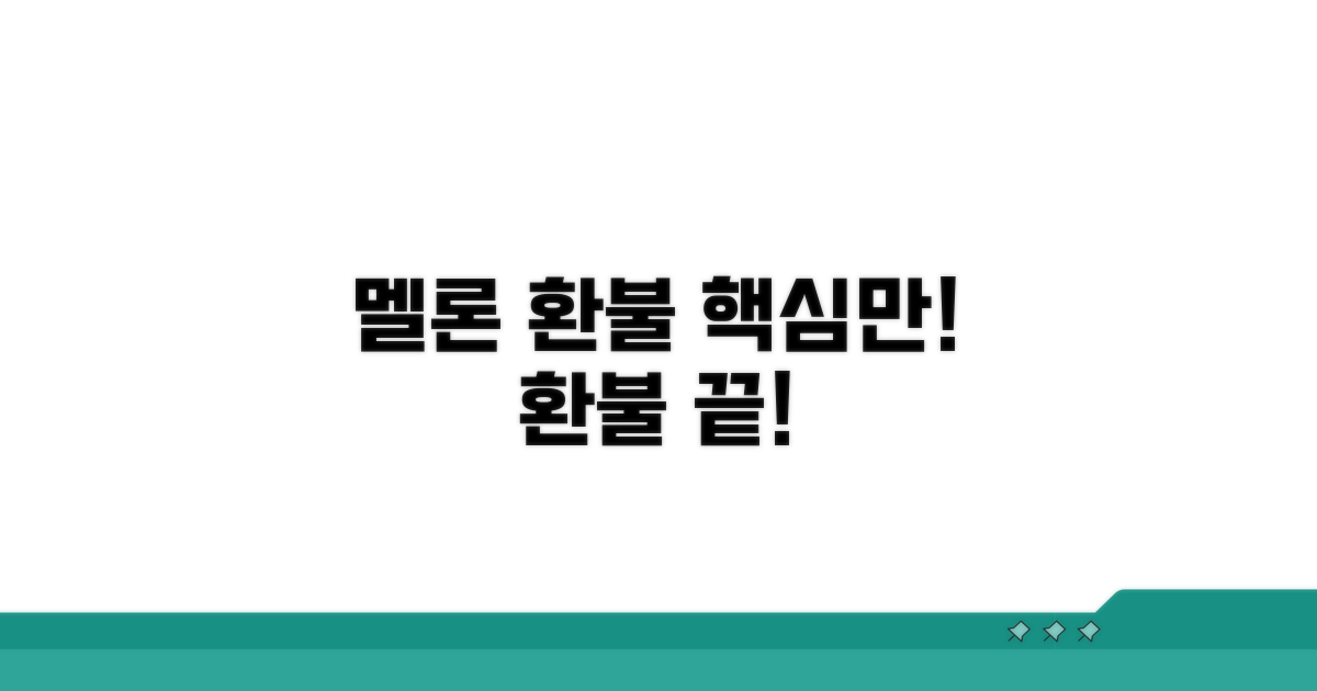 멜론 환불, 이것만 알면 끝!
