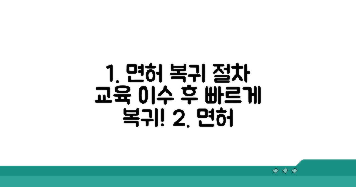 교육 이수 후 면허 복귀까지 절차