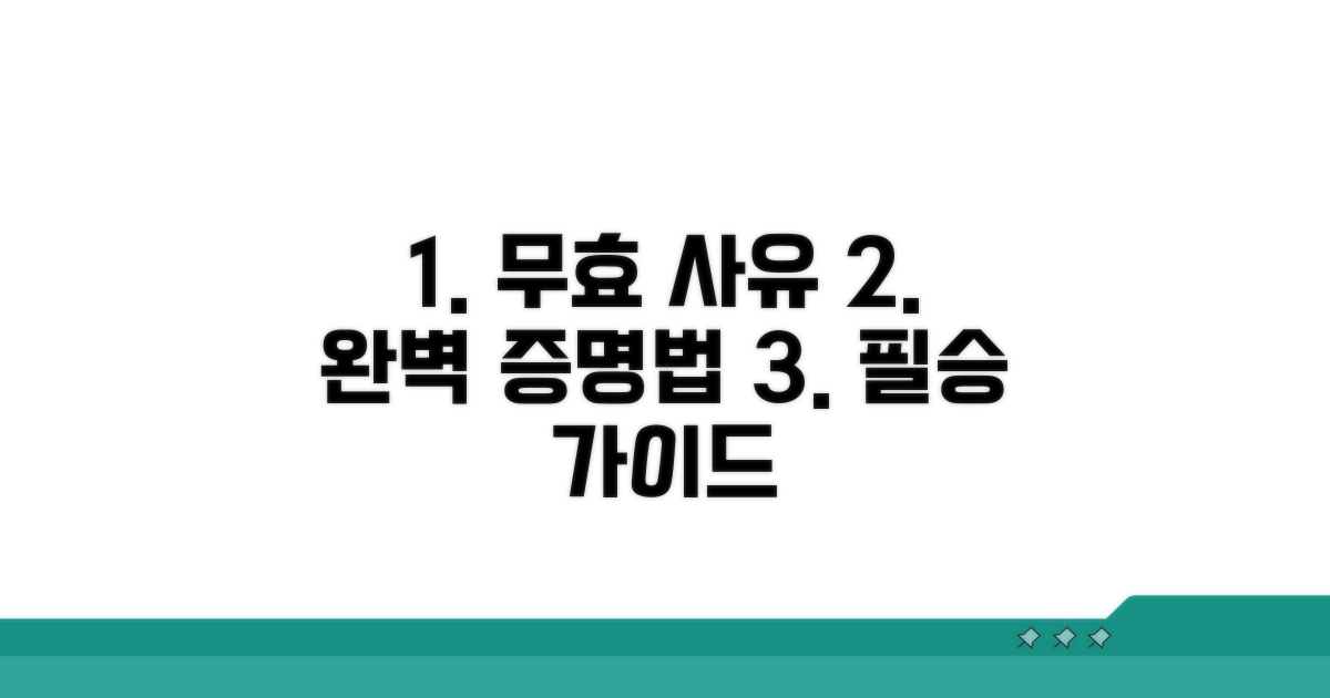 무효 사유와 입증 방법 상세 분석