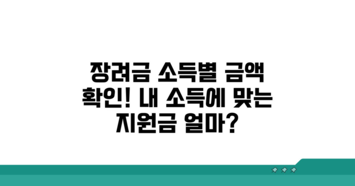소득 조건별 장려금 금액 확인