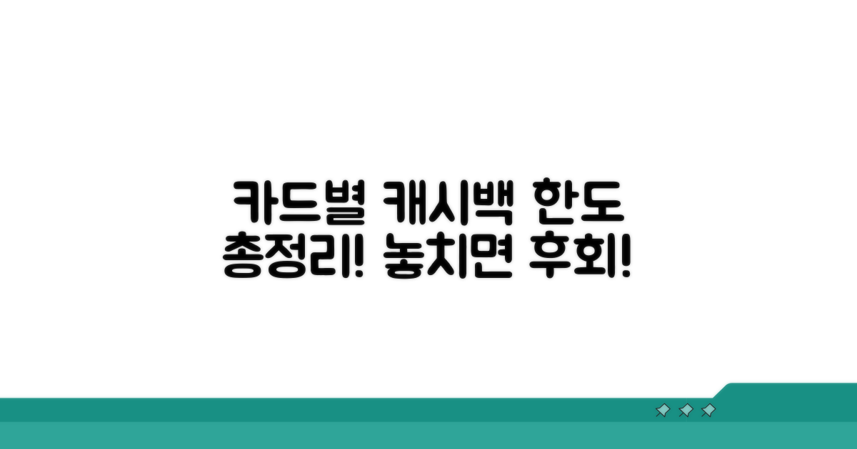 카드별 캐시백 한도 총정리