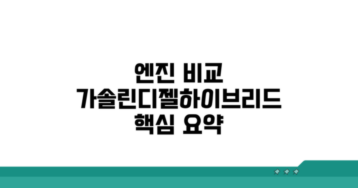 가솔린/디젤/하이브리드 엔진별 요약
