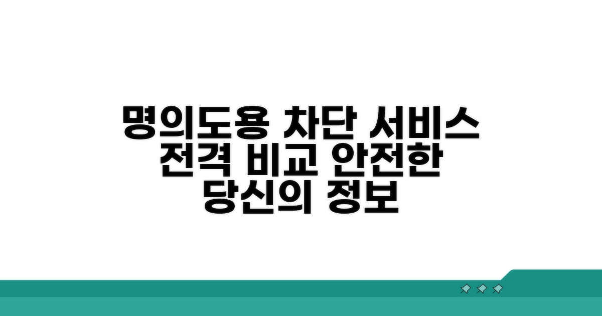 명의도용 차단 서비스 핵심 비교