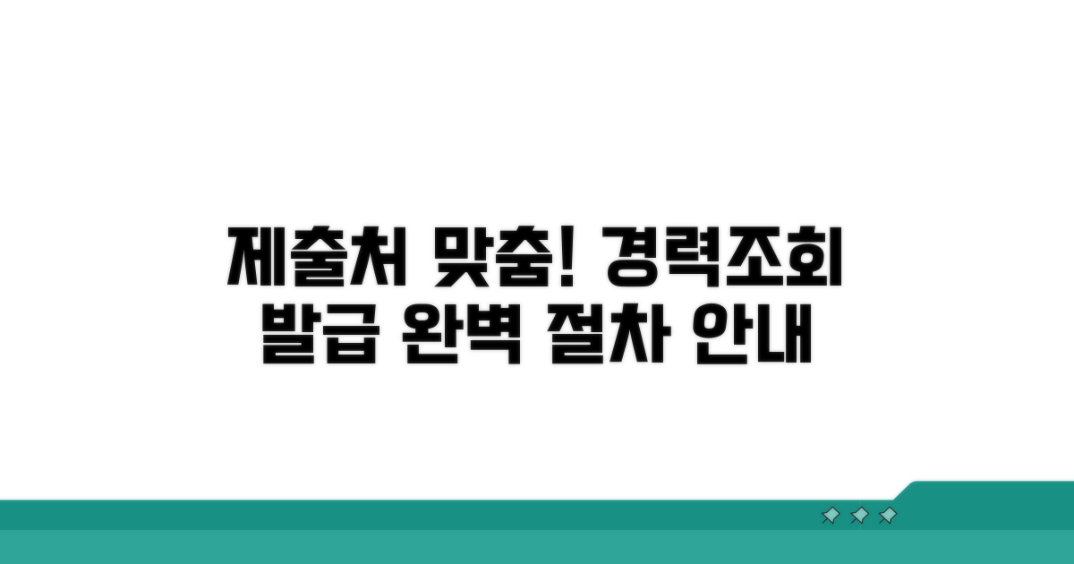 제출처 맞춤, 경력조회 발급 절차