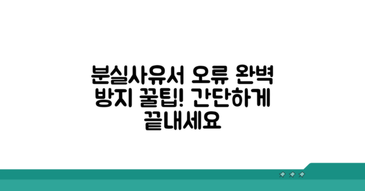 분실사유서 오류 방지 꿀팁