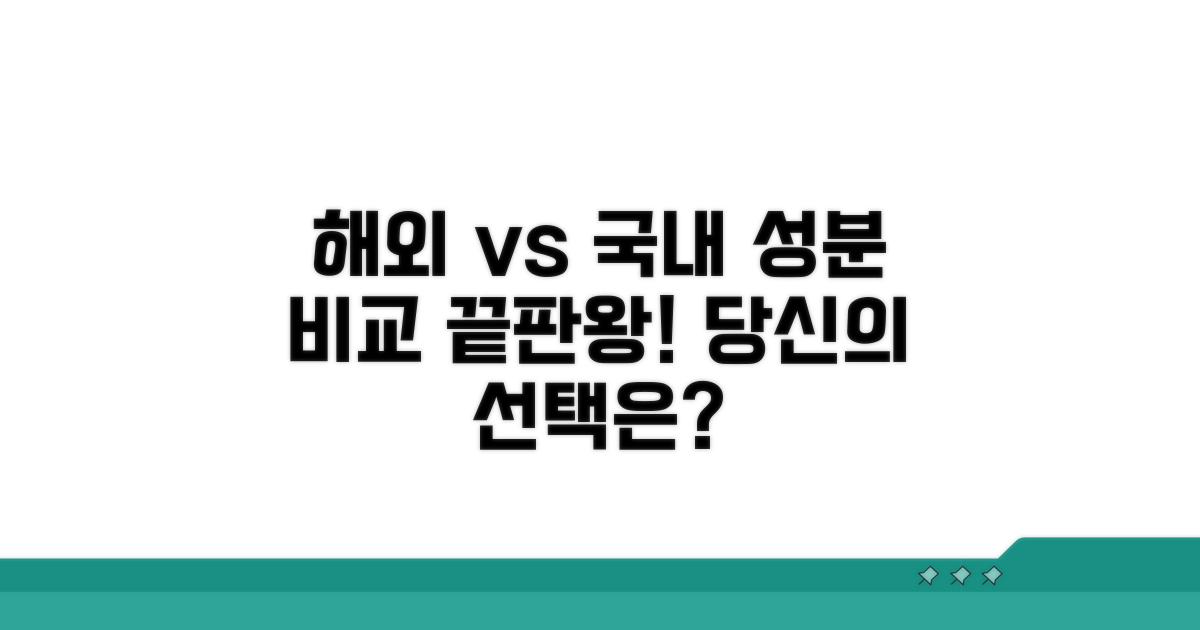 해외 제품과 비교 핵심 성분 비교