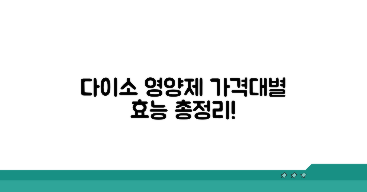 다이소 영양제 가격대별 효능 분석