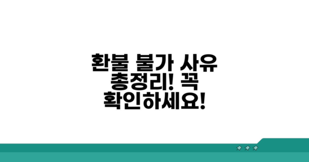 환불 불가 사유 총정리