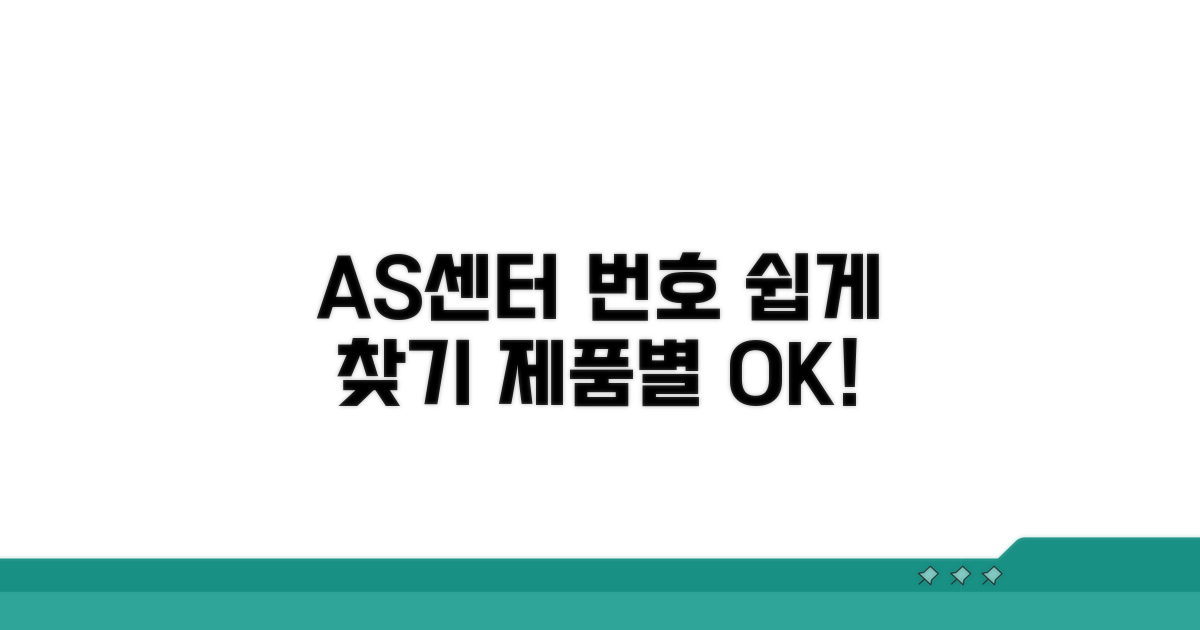 제품별 AS센터 번호 찾기