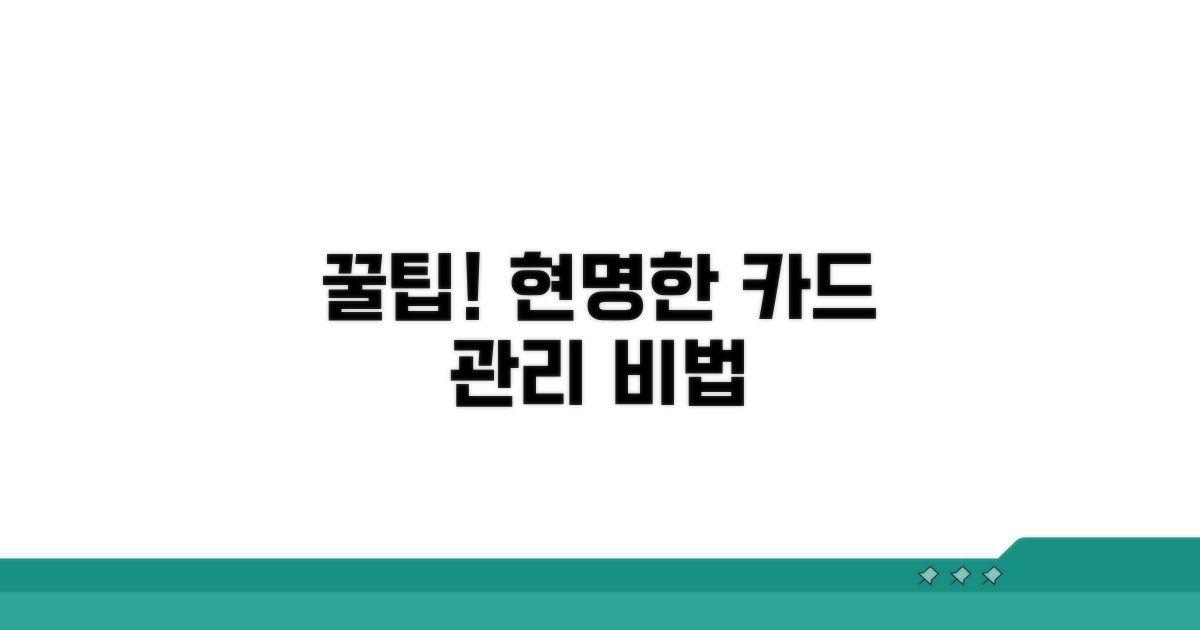 현명한 카드 관리 꿀팁